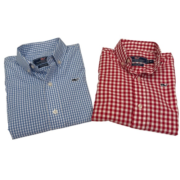 Vineyard Vines Other - Vineyard Vines Set Of 2 Boys Button Down Check Shirts Size 4T